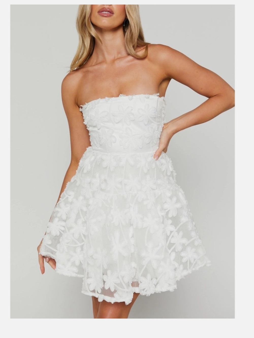 Showpo Angel Biba White Floral Mini Dress